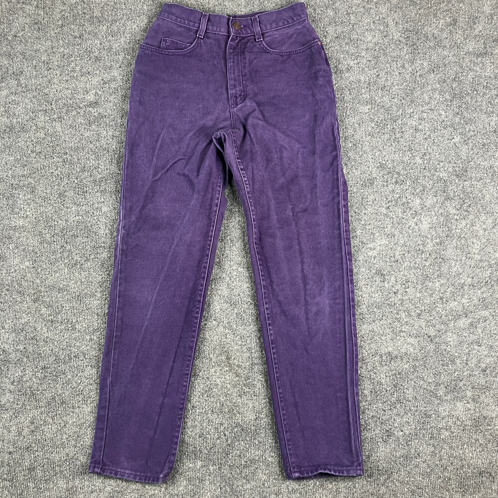 Lee Jeans Womens Size 11 Med Purple High Waisted Tapered Leg Denim Made in USA